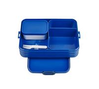 Mepal Bento Box Large - Lunch Box with Bento Box - for 4 Sandwiches or 8 Slices of Bread - Lunch Box for Sandwiches, Small Snacks & Left Overs - Lunch Box Adults - Vivid Blue