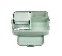 Mepal Bento Box Large - Lunch Box with Bento Box - for 4 Sandwiches or 8 Slices of Bread - Lunch Box for Sandwiches, Small Snacks & Left Overs - Lunch Box Adults - Nordic sage