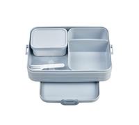 Mepal Bento Box Large - Lunch Box with Bento Box - for 4 Sandwiches or 8 Slices of Bread - Lunch Box for Sandwiches, Small Snacks & Left Overs - Lunch Box Adults - Nordic Blue