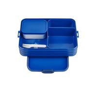 Mepal Bento Box Large - Lunch Box with Bento Box - for 4 Sandwiches or 8 Slices of Bread - Lunch Box for Sandwiches, Small Snacks & Left Overs - Lunch Box Adults - Vivid Blue