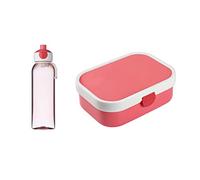 Mepal - Campus Pink Break Set - Water Bottle and Lunch Box with bento Insert - Ideal for School and Leisure - Unbreakable Material - Leak-Proof - Dishwasher Safe
