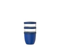 Mepal Cereal Cups 3-Piece Ellipse Yoghurt Cup To Go Space for Snacks and Toppings Suitable for Dishwasher 500 + 200 + 200 ml Vivid Blue