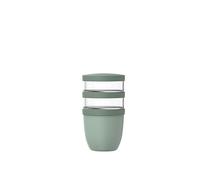 Mepal - Cereal Cups 3 Pieces Ellipse - Cereal Cup to Go - Yoghurt Cup to Go - Space for Snacks and Toppings - Dishwasher Safe - 500 + 200 + 200 ml - Nordic sage