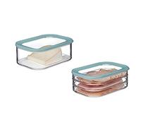 Mepal Cheese and Sausage Box Set Meat and Cheese Nordic Green - Modula Storage Container Set with Lid - Food Storage Container with Anti-Condensation Insert - Airtight & Dishwasher Safe