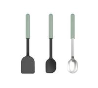 Mepal - Chef it 3-piece Cooking Set (Spatul Mixing Spoon+Stainless Steel ladle) Chef it - for Non-Stick cookware - Heat Resistant - Dishwasher Safe - Kitchen Utensils - Nordic sage