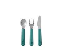 Mepal - Children’s Cutlery 3-Piece Set Mepal Mio - Children's Flatware - Child-Friendly Utensils from 12 Months - Including Knife, Fork & Spoon - Set of 3 - Deep Turquoise