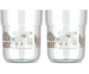 Mepal - Children’s Glass Mio - Drinking Cup for Children - Drinking Cup from 9 Months - Dishwasher Safe & BPA-Free 250 ml - Little Farm (Pack of 2)