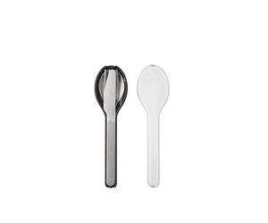 Mepal - Cutlery 3-piece Set Ellipse - Cutlery Set On The Go - Consists of A Knife, Fork & Spoon - Cutlery Set with Travel Case - Stainless Steel - Nordic Black