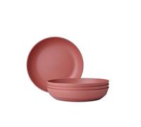 Mepal - Deep plate 4 pieces Silueta - Dishwasher & microwave resistant - Plastic plates - Dinner plates - Tableware - 21 cm - Vivid mauve