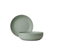 Mepal - Deep plate 4 pieces Silueta - Dishwasher & microwave resistant - Plastic plates - Dinner plates - Tableware - 21 cm - Nordic sage