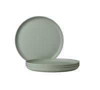 Mepal - Dinner plate 4 pieces Silueta - Dishwasher & microwave resistant - Plastic plates - Dinner plates - Tableware - 26 cm - Nordic sage