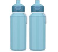 Mepal Drinking Bottle Pop-up Campus, Drinking Bottle, Leak Proof Drink Bottle For School, BPA-free and Dishwasher Safe, 400 ml, Cool blue (Pack of 2)