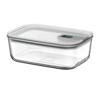 Mepal - Glass Food Container EasyClip - Container with lid & sliding closure - Meal prep boxen - Suitable for microwave, steam oven and oven - Airtight - 1 l - Nordic sage