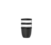 Mepal - Ellipse Cereal Cups 3 Pieces - Cereal Cup To Go - Yoghurt Cup To Go - Space for Snacks and Toppings - Dishwasher Safe - 500 + 200 + 200 ml - Nordic Black