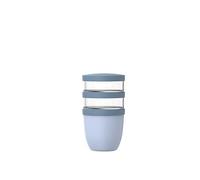 Mepal - Ellipse Cereal Cups 3 Pieces - Cereal Cup To Go - Yoghurt Cup To Go - Space for Snacks and Toppings - Dishwasher Safe - 500 + 200 + 200 ml - Nordic Blue