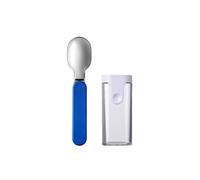Mepal - Folding Spoon Ellipse - Reusable Spoon to Go - Foldable Spoon for Yoghurt Cup - Cutlery for Travel - Including Storage Case - Stainless Steel - Vivid Blue