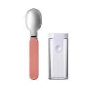 Mepal - Folding Spoon Ellipse - Reusable Spoon to Go - Foldable Spoon for Yoghurt Cup - Cutlery for Travel - Including Storage Case - Stainless Steel - Vivid Mauve