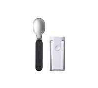 Mepal - Folding Spoon Ellipse - Reusable Spoon to Go - Foldable Spoon for Yoghurt Cup - Cutlery for Travel - Including Storage Case - Stainless Steel - Nordic Black