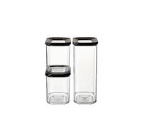 Mepal Food Storage Container 3-Piece Set - Food Containers - Kitchen Container & Organizer - Stackable & Airtight Food Storage Container - 1x 2000 ml & 2x 1000 ml - Black