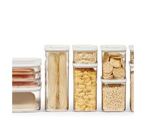 Mepal Food Storage Container 9-Piece Set - Food Containers - Kitchen Container & Organizer - Stackable & Airtight Food Storage Container - 7 Storage Containers and 2 Refrigerator Boxes - White