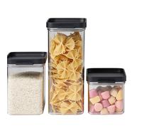 Mepal Food Storage Containers 3-Piece Set - Storage Boxes with Lids - Kitchen Container & Organizer - Airtight Food Storage Container - 700 ml, 1100 ml & 2000 ml - Black
