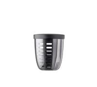 Mepal - Fruit & Veggie Pot Ellipse - Fruit Container - Ideal For Fruit and Vegetables On The Go - Fruit Box With Fork & Colander - 600 ml - Nordic Black