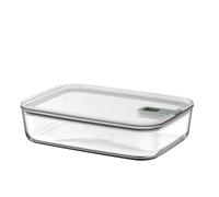 Mepal - Glass Food Container EasyClip - Container with lid & sliding closure - Meal prep boxen - Suitable for microwave, steam oven and oven - Airtight - 2,25 l - Nordic sage