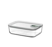 Mepal - Glass Food Container EasyClip - Container with lid & sliding closure - Meal prep boxen - Suitable for microwave, steam oven and oven - Airtight - 1,5 l - Nordic sage