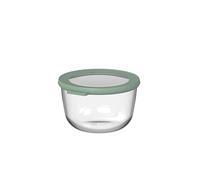 Mepal - Glass Food Storage Container Round Cirqula - Meal Prep Containers - Heat Resistant Up To 550°C, Without Lid - Suitable for Oven, Microwave, Freezer and Dishwasher - 1000 ml - Nordic sage