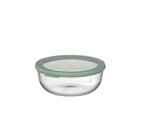 Mepal - Glass Food Storage Container Round Cirqula - Meal Prep Containers - Heat Resistant Up To 550°C, Without Lid - Suitable for Oven, Microwave, Freezer and Dishwasher - 1200 ml - Nordic sage