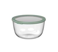 Mepal - Glass Food Storage Container Round Cirqula - Meal Prep Containers - Heat Resistant Up To 550°C, Without Lid - Suitable for Oven, Microwave, Freezer and Dishwasher - 3000 ml - Nordic sage