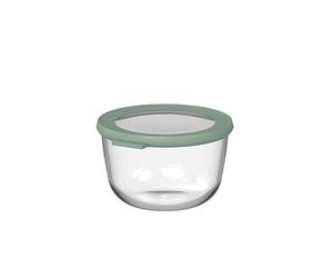 Mepal - Glass Food Storage Container Round Cirqula - Meal Prep Containers - Heat Resistant Up To 550°C, Without Lid - Suitable for Oven, Microwave, Freezer and Dishwasher - 1000 ml - Nordic sage