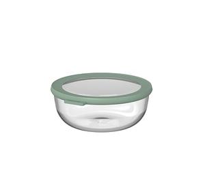Mepal - Glass Food Storage Container Round Cirqula - Meal Prep Containers - Heat Resistant Up To 550°C, Without Lid - Suitable for Oven, Microwave, Freezer and Dishwasher - 1200 ml - Nordic sage