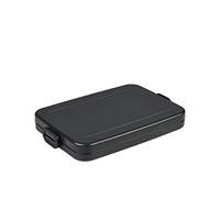 Mepal Lunch Box Flat - Lunch Box to Go - for 2 Sandwiches or 4 Slices of Bread - Snack & Lunch - Lunch Box Adults - Nordic Black