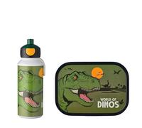 Mepal - Lunch Set Campus - Lunch Set for Children with Pop-Up Drink Bottle & Lunch Box - Lunch Set for School or On The Go - BPA-Free - 400 ml + 750 ml - Dino