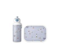 Mepal Lunch Set Campus Little Dutch for Children - Pop-Up Drink Bottle & Box for School or On The Go - BPA-Free - 400 ml + 750 ml - Sailors Bay