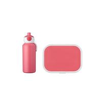 Mepal - Lunch Set Campus - Lunch Set For Children with Pop-Up Drink Bottle & Lunch Box - Lunch Set For School or On The Go - BPA-Free - 400 ml + 750 ml - Pink