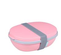 Mepal - Lunchbox Ellipse Duo - Lunch Box for Adults & Salad Box to Go - Practical Lunch Box for A Healthy Lunch - Ideal for Sandwiches, Salads & Leftovers - 825 ml + 600 ml - Nordic Pink