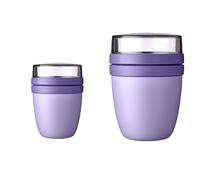 Mepal - Lunchpot Ellipse Duo Pack - Practical Cereal Cup, Yoghurt Cup, To Go Mug - Suitable for Freezer, Microwave & Dishwasher - 300 & 500 ml - Vivid Lilac