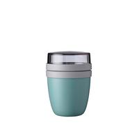 Mepal - Lunchpot Ellipse Mini - Practical Yoghurt Cup & Muesli Cup - Separate Compartments for Yoghurt & Muesli - Suitable for Freezer, Microwave & Dishwasher - 300 ml + 120 ml - Nordic Green