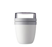 Mepal - Lunchpot Ellipse - Practical Yoghurt Cup & Muesli Cup - Separate Compartments for Yoghurt & Muesli - Suitable for Freezer, Microwave & Dishwasher - 500 ml + 200 ml - White