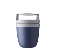 Mepal - Lunchpot Ellipse - Practical Yoghurt Cup & Muesli Cup - Separate Compartments for Yoghurt & Muesli - Suitable for Freezer, Microwave & Dishwasher - 500 ml + 200 ml - Nordic Denim