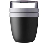 Mepal - Mini Lunchpot Ellipse - Practical Cereal Cup, Yoghurt Cup, To Go Mug - Suitable for Freezer, Microwave and Dishwasher - 300 ml - Old Nordic Black