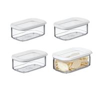 Mepal Modula Storage Container Set, 425 ml, Plastic Container with Lid, Pack of 4, Ideal for Food Storage, Stackable and Space-Saving, Dishwasher Safe, Nordic White