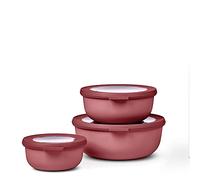 Mepal - Multi Bowl Cirqula 3-Piece Set - Food Storage Container with Lid - Suitable as Airtight Storage Box for Fridge & Freezer, Microwave Container & Servable Dish - 350, 750, 1250ml - Vivid mauve