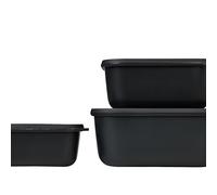 Mepal - Multi Bowl Cirqula 3-Piece Set - Food Storage Container with Lid - Suitable as Airtight Storage Box for Fridge & Freezer, Microwave Container & Servable Dish - 750, 1500, 3000ml - Nordic black