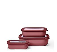 Mepal - Multi Bowl Cirqula 3-Piece Set - Food Storage Container with Lid - Suitable as Airtight Storage Box for Fridge & Freezer, Microwave Container & Servable Dish - 500, 1000, 2000ml - Vivid mauve