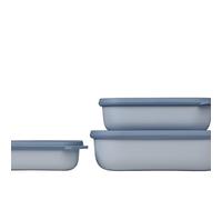Mepal - Multi Bowl Cirqula 3-Piece Set - Food Storage Container with Lid - Suitable as Airtight Storage Box for Fridge & Freezer, Microwave Container & Servable Dish - 500, 1000, 2000ml - Nordic blue