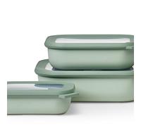 Mepal - Multi Bowl Cirqula 3-Piece Set - Food Storage Container with Lid - Suitable as Airtight Storage Box for Fridge & Freezer, Microwave Container & Servable Dish - 500, 1000, 2000ml - Nordic Sage