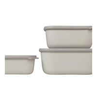Mepal - Multi Bowl Cirqula 3-Piece Set - Food Storage Container with Lid - Suitable as Airtight Storage Box for Fridge & Freezer, Microwave Container & Servable Dish - 750, 1500, 3000ml - Nordic Sage